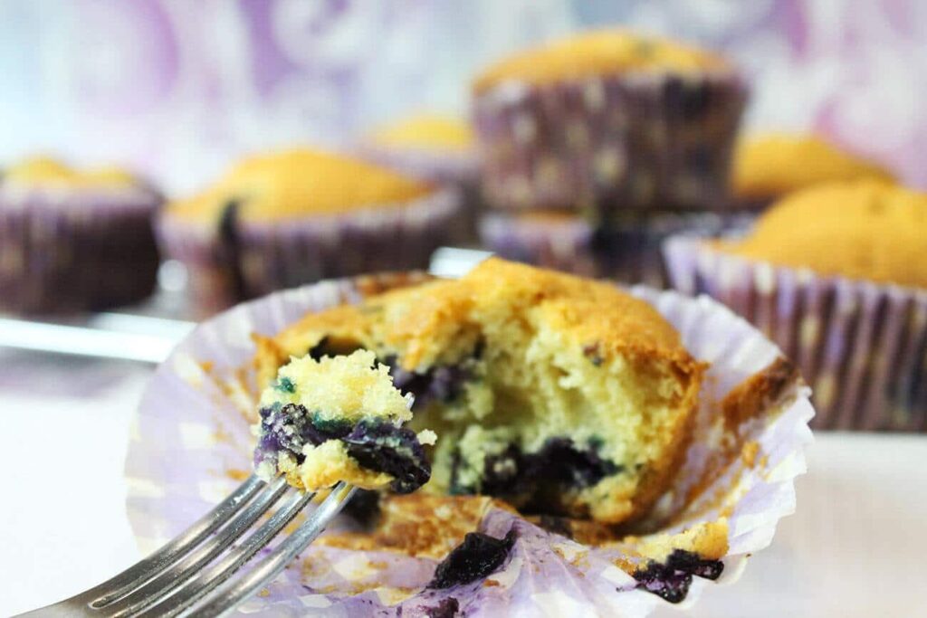 Muffins de arándanos caseros