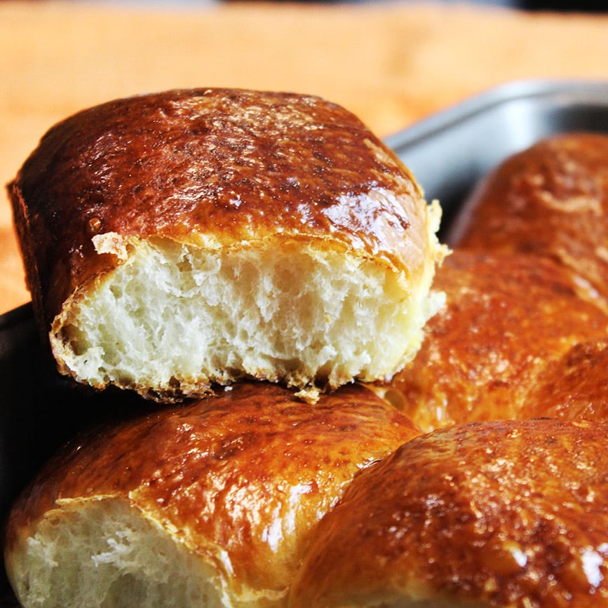 Photograph of the recipe for homemade sweet fluffy hawaiian bread.
