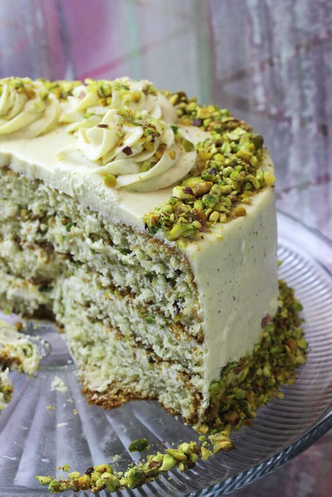 Pastel de pistacho casero