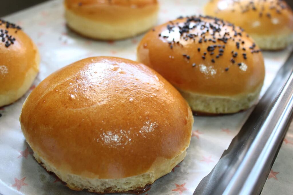 Brioche buns for hamburgers