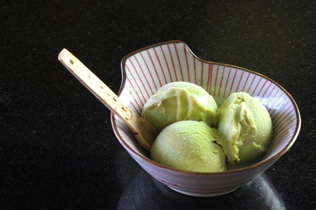 Homemade matcha ice cream