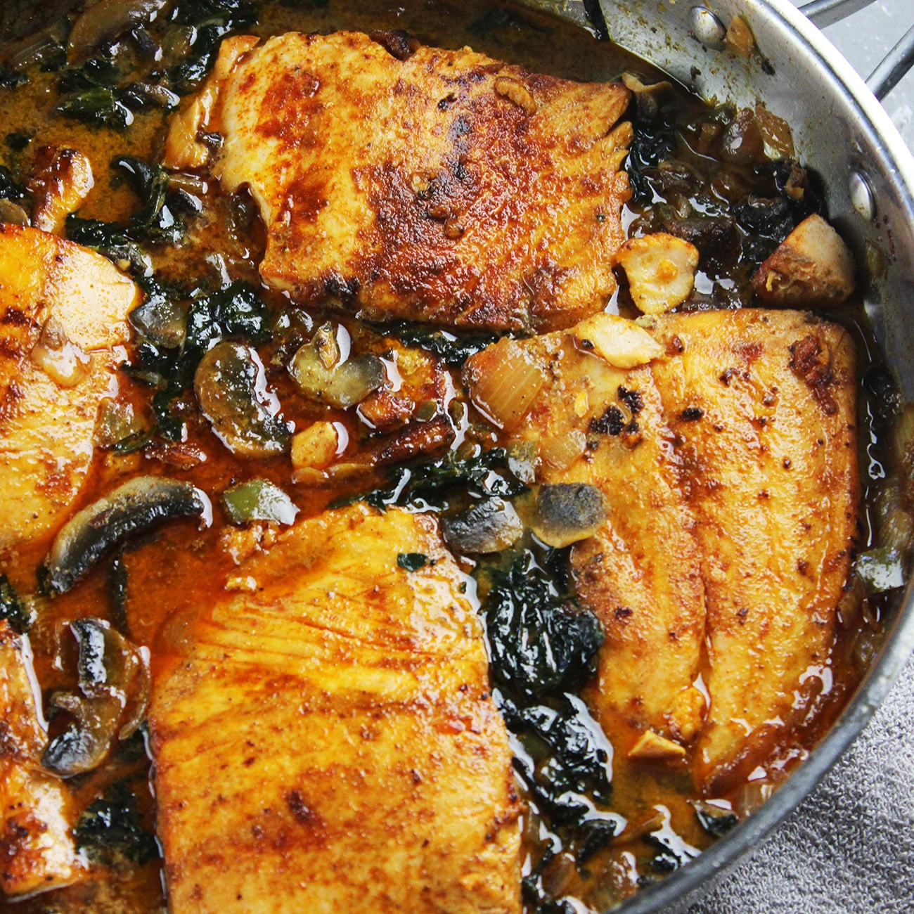 Photograph of the recipe for savory coconut braised salmon.