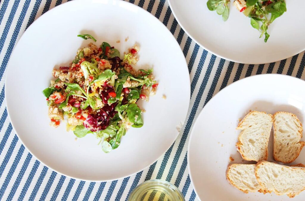 Ensalada de quinoa con granada receta