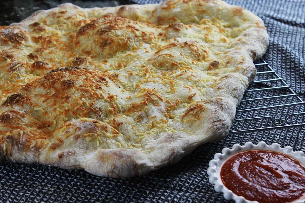 Focaccia with cheese and spices