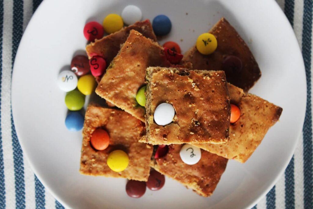 Blondies fáciles en casa