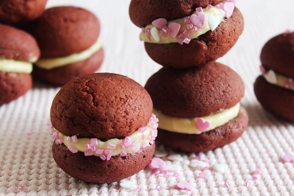 Galletas rellenas para san valentin