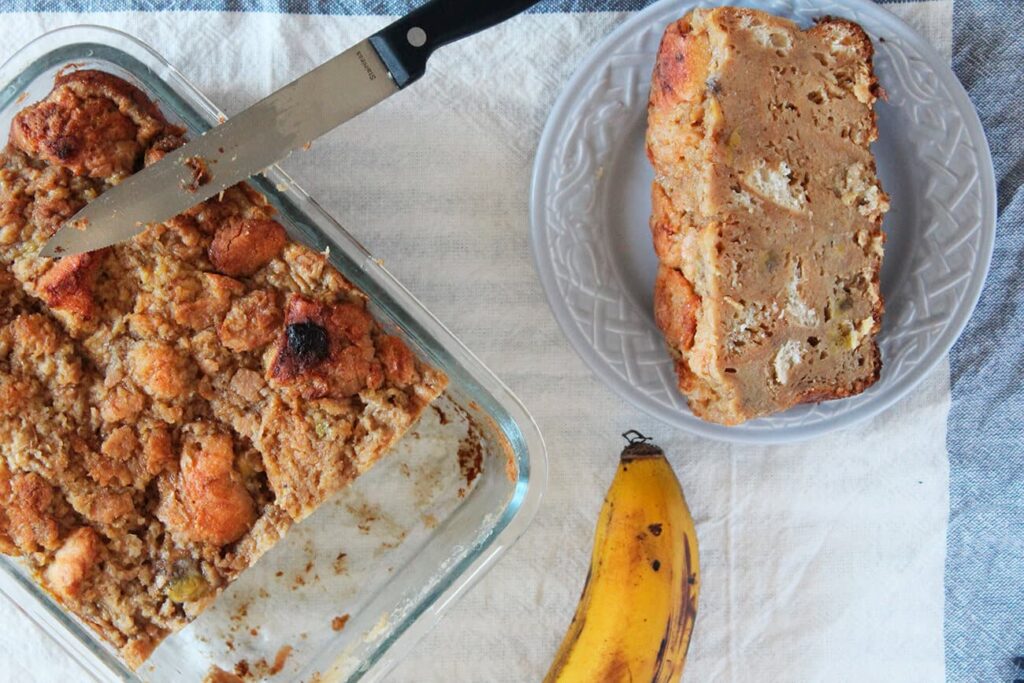 Pudín de plátano fácil receta