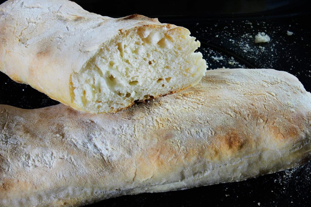 Ciabatta sin amasar casera
