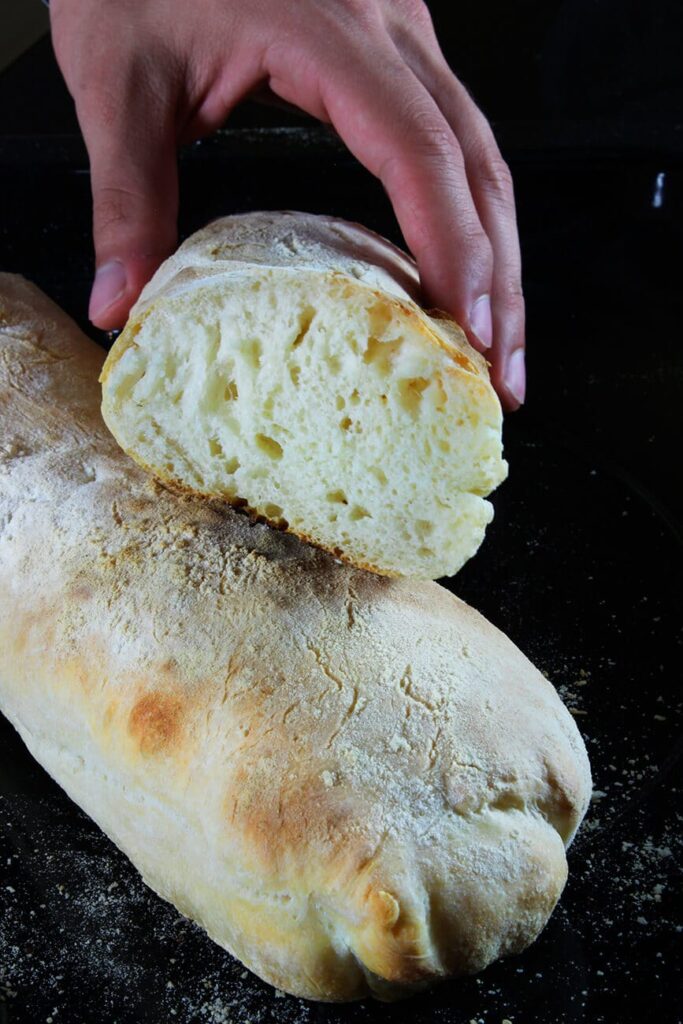 Receta de ciabatta sin amasar