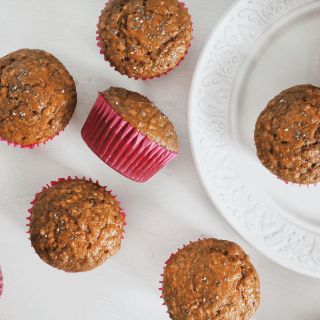 Oat molasses muffins, with banana and apple HORNO MX