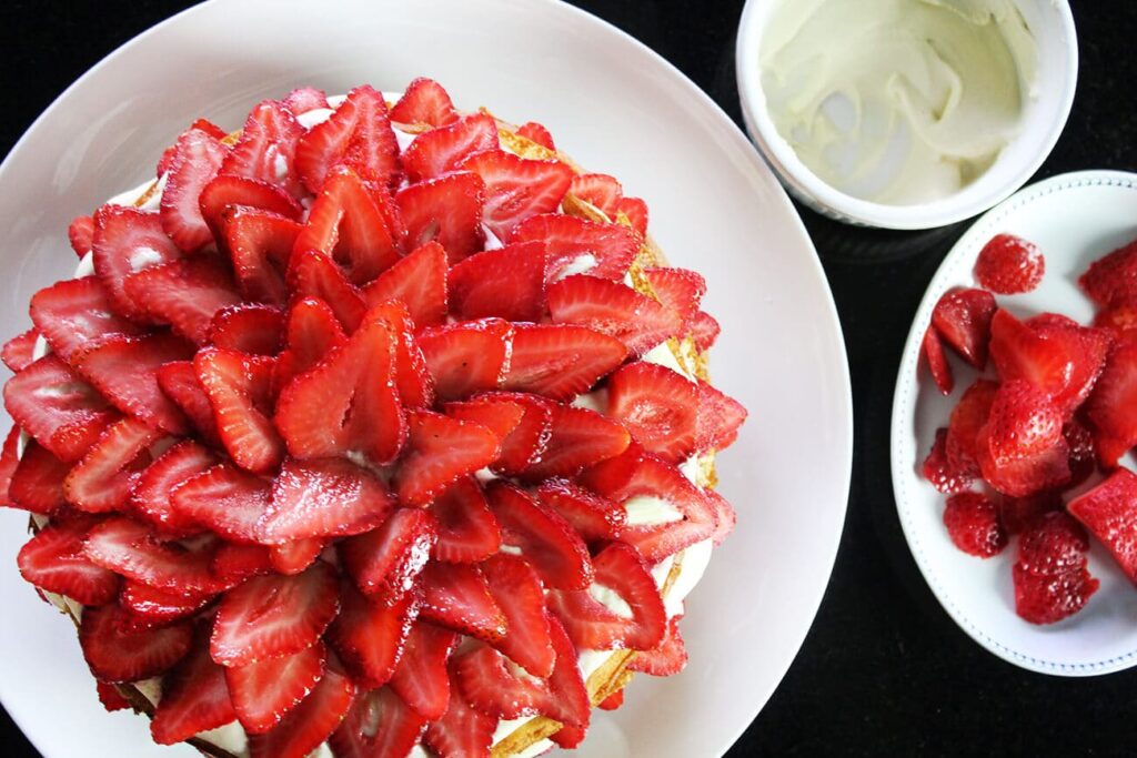 Strawberries and cream cake