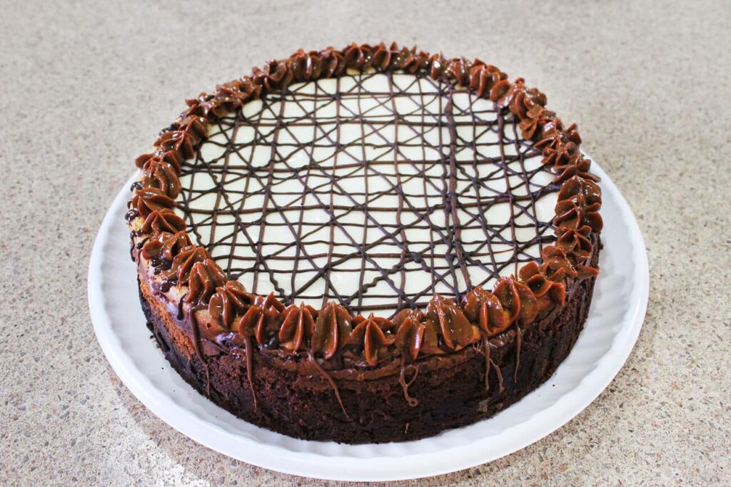 Receta de cheesecake con brownie