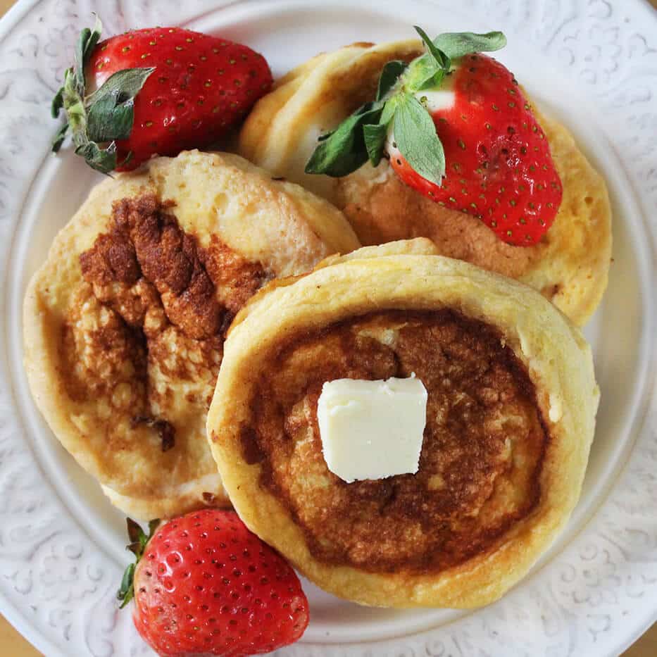Photograph of the recipe for fluffy Japanese pancakes.