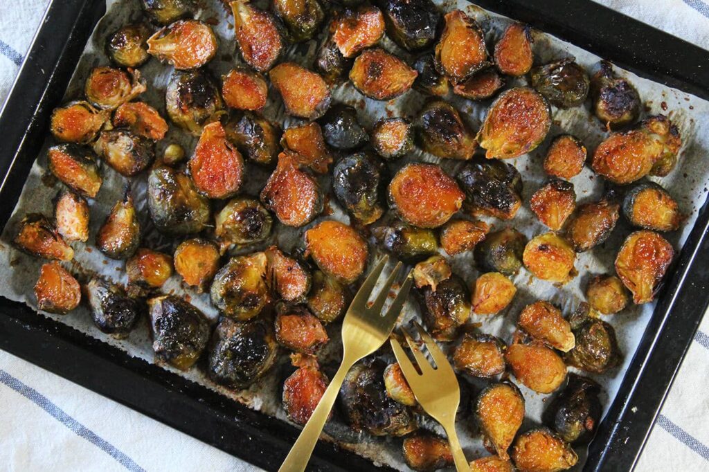 Honey sriracha roasted brussels sprouts