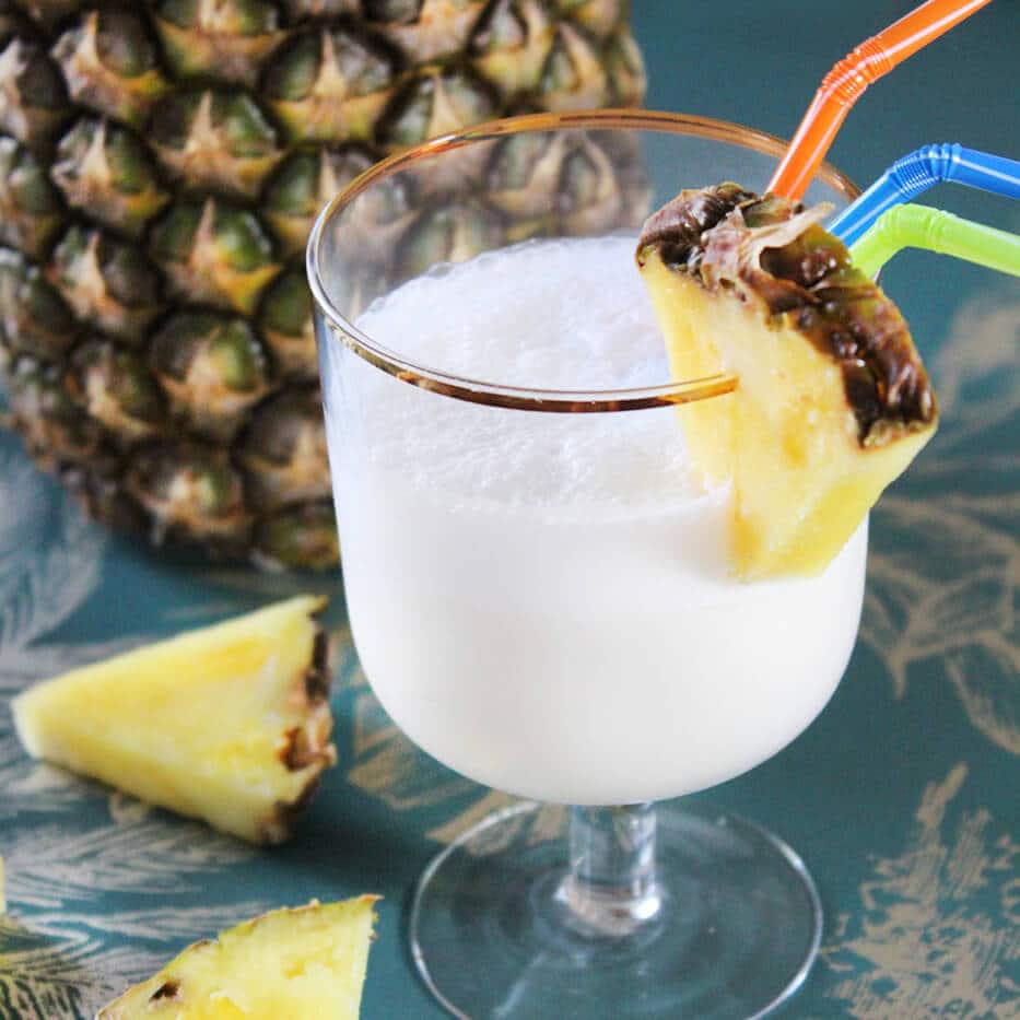 Photograph of the recipe for a refreshing virgin pina colada.