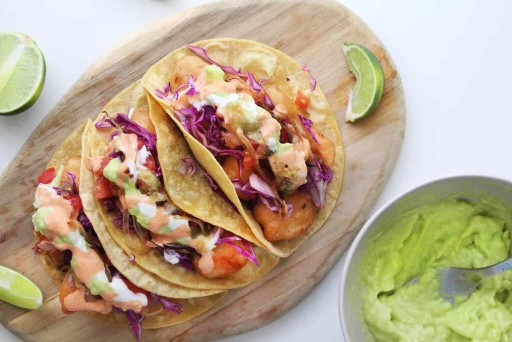 Fish and shrimp tacos