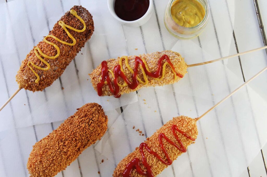 Corn dogs coreanos de mozzarella