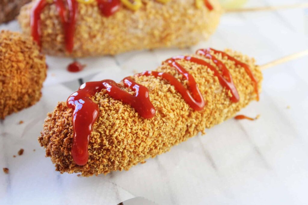 Corn dogs coreanos de queso