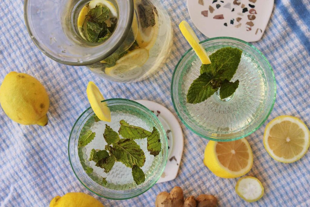 lemon ginger and peppermint water recipe