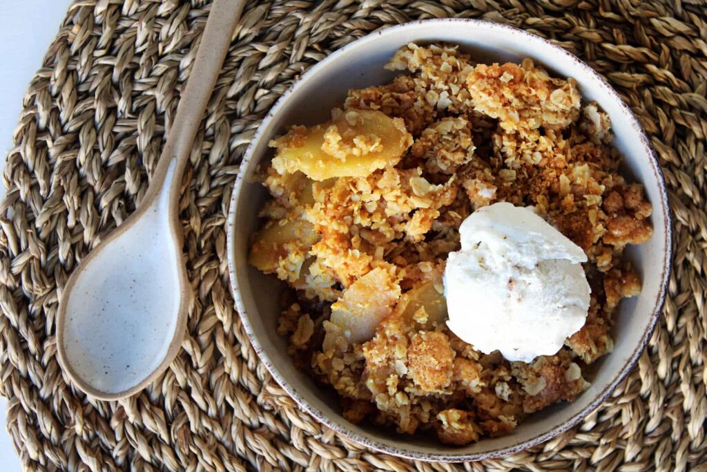 Receta de crujiente de manzana