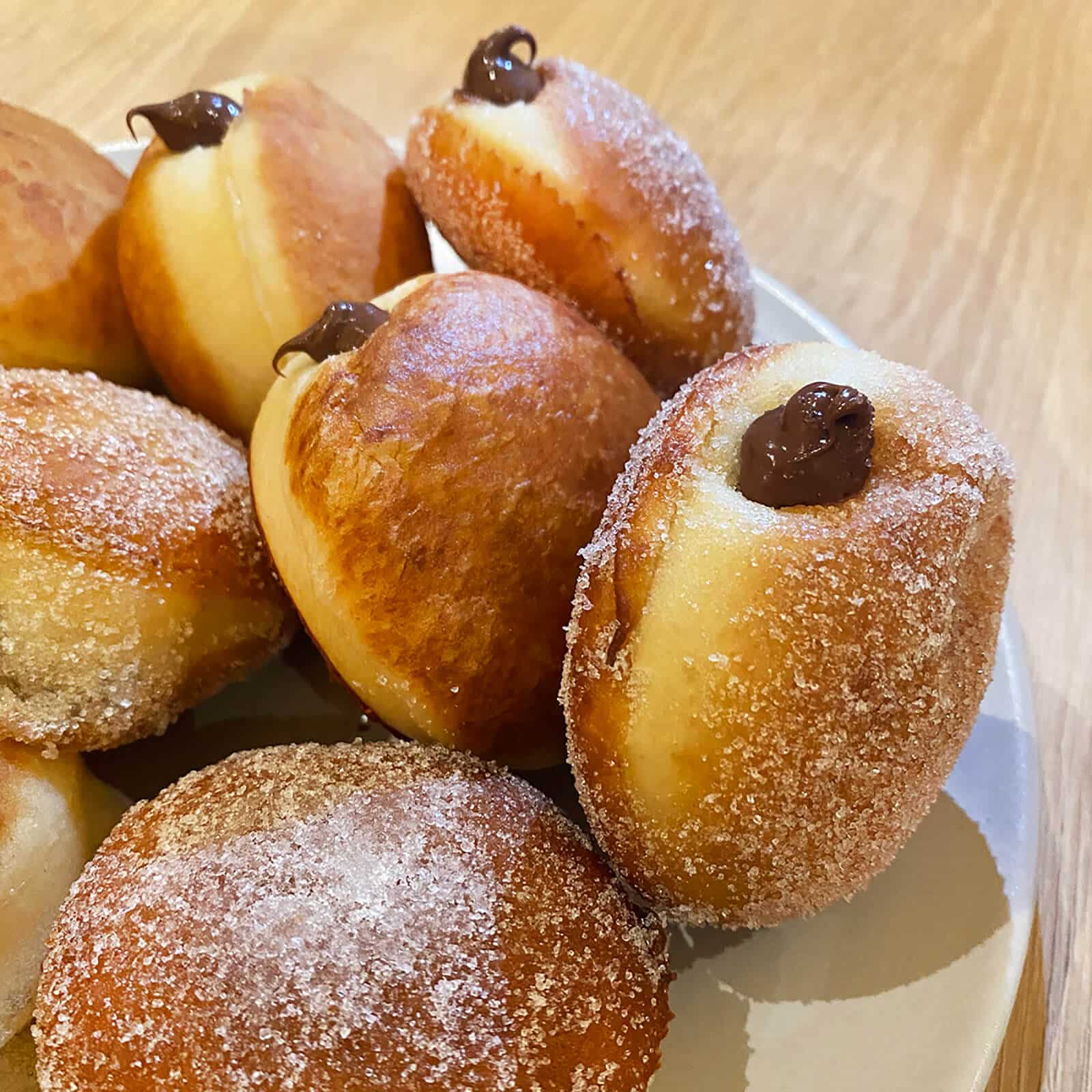 Photograph of the recipe for soft nutella bomboloni.