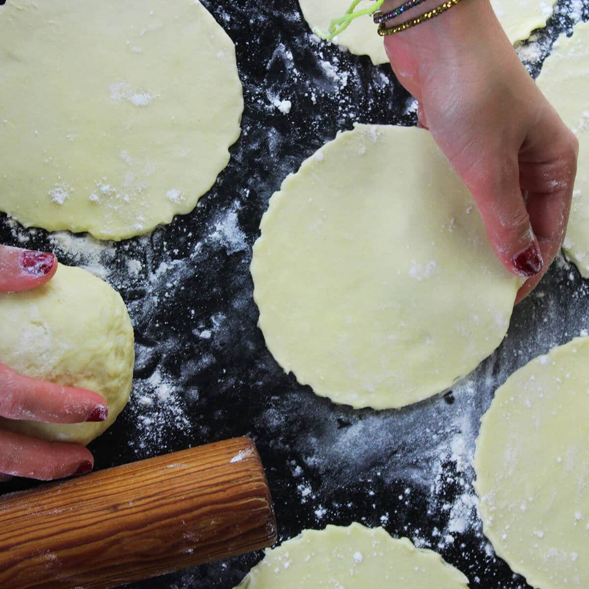 Photograph of the recipe for homemade Argentinian empanada dough.