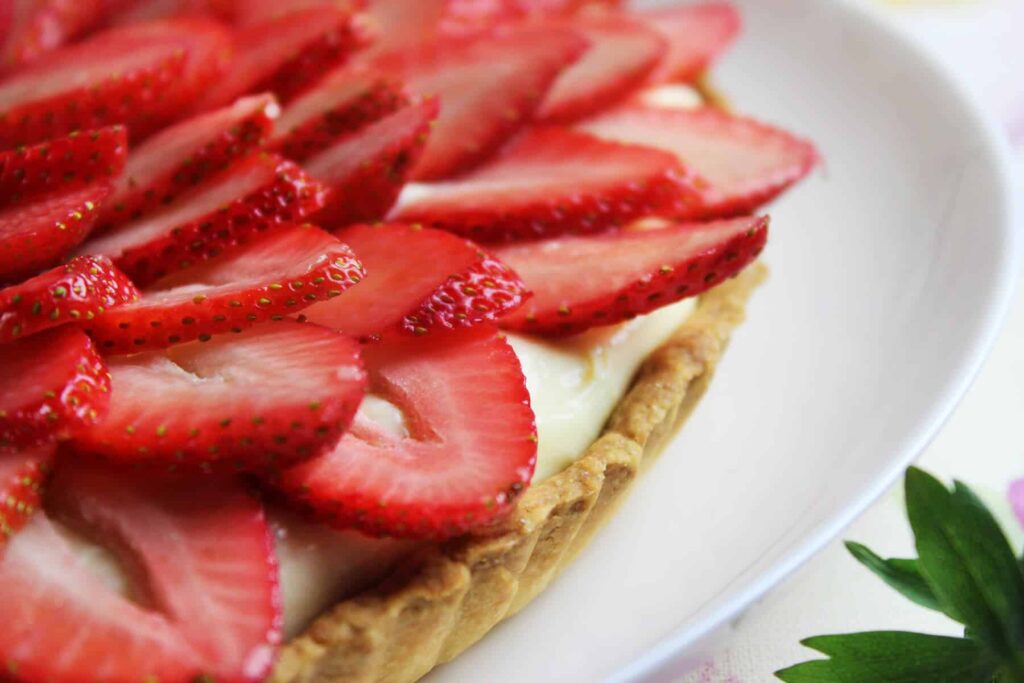 Receta de tarta de fresas y crema pastelera