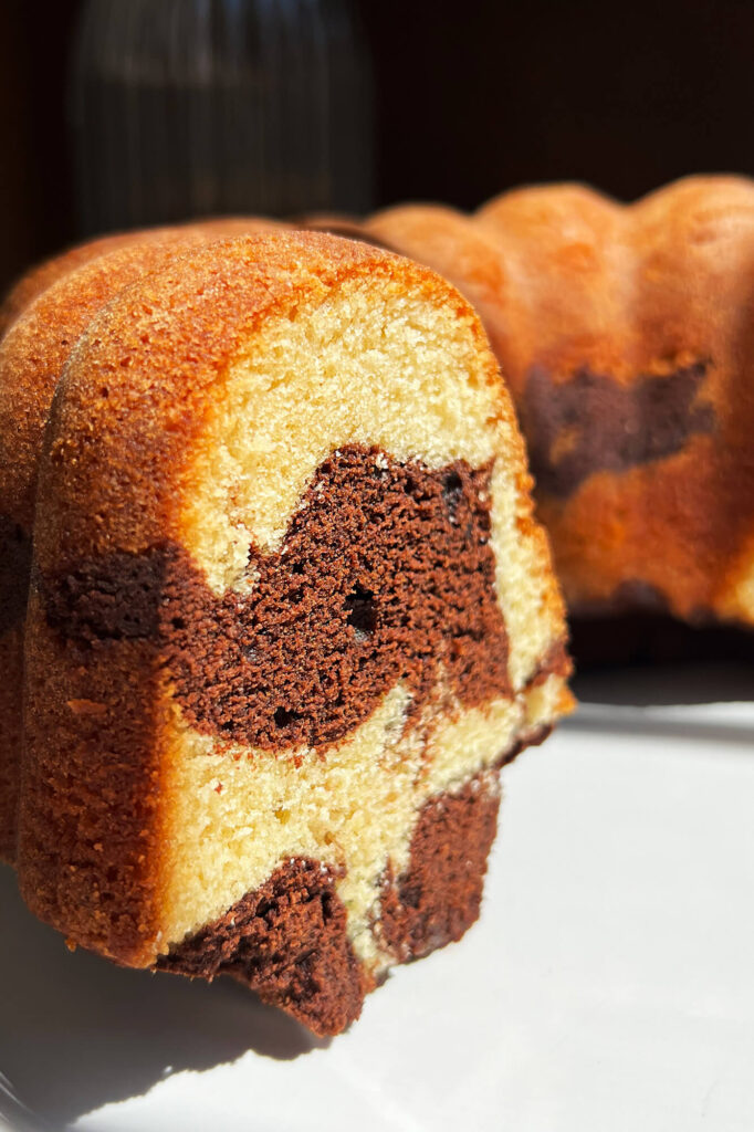 El mejor Panqué marmoleado de vainilla y chocolate