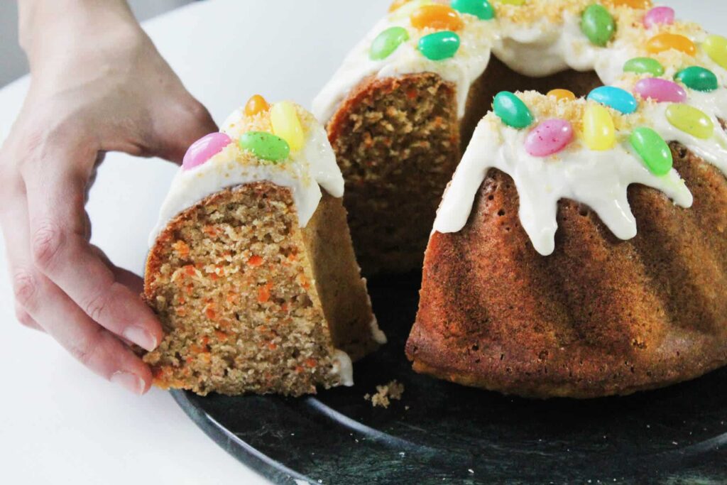 How to make an easter carrot bundt cake