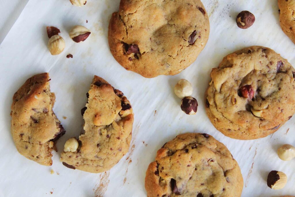 Chocolate hazelnut and honey cookies