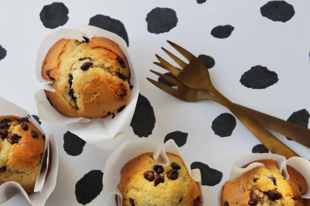 Muffins de chispas de chocolate