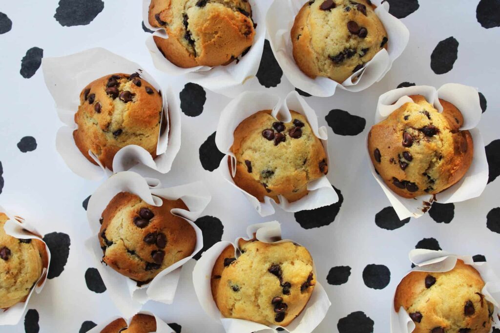 Muffins de chispas de chocolate