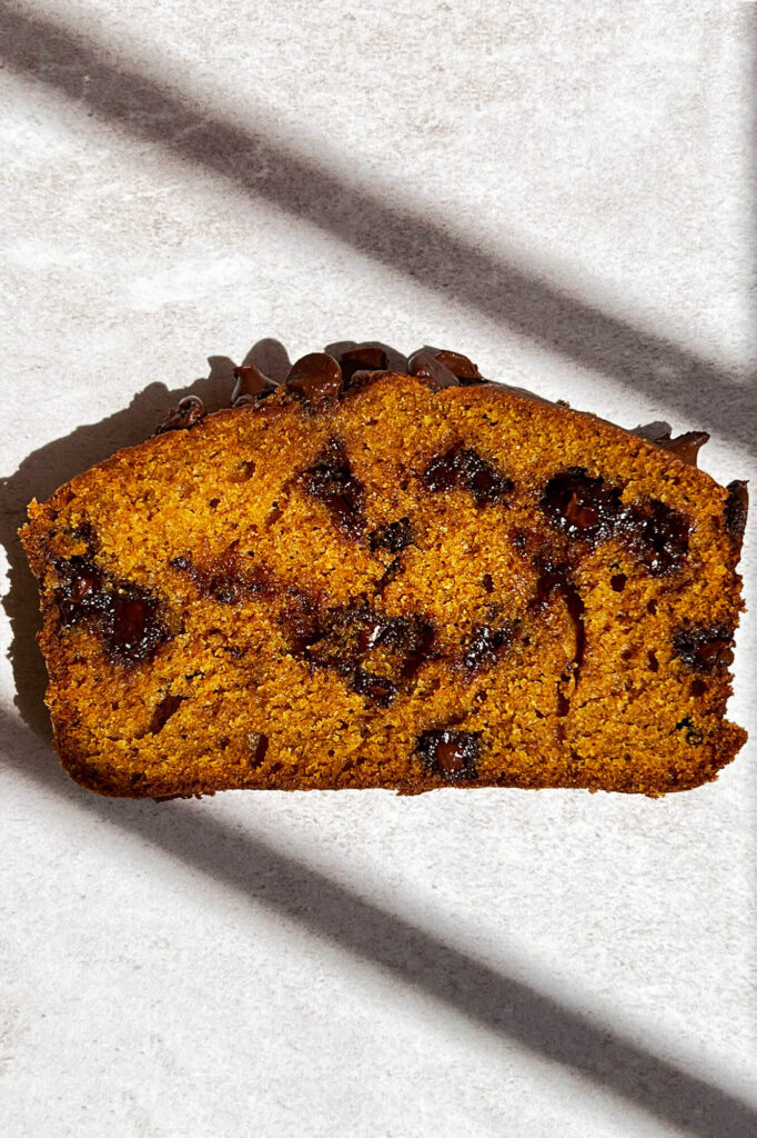 Pumpkin chocolate chip bread