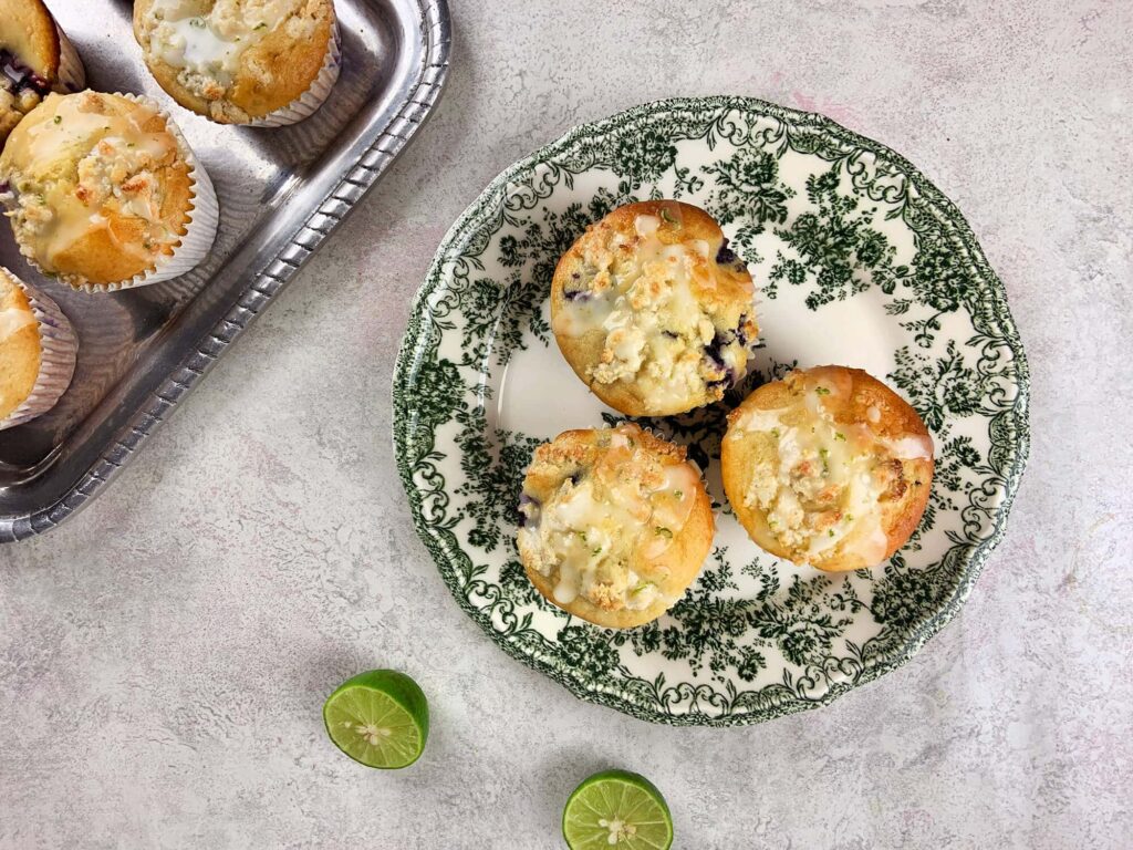 Cream cheese muffins with lemon and blueberries