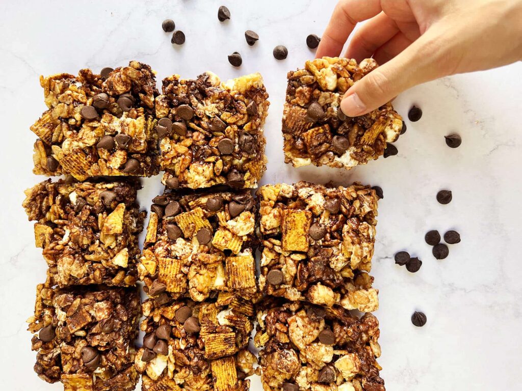 Receta de barritas rice krispies de S'mores