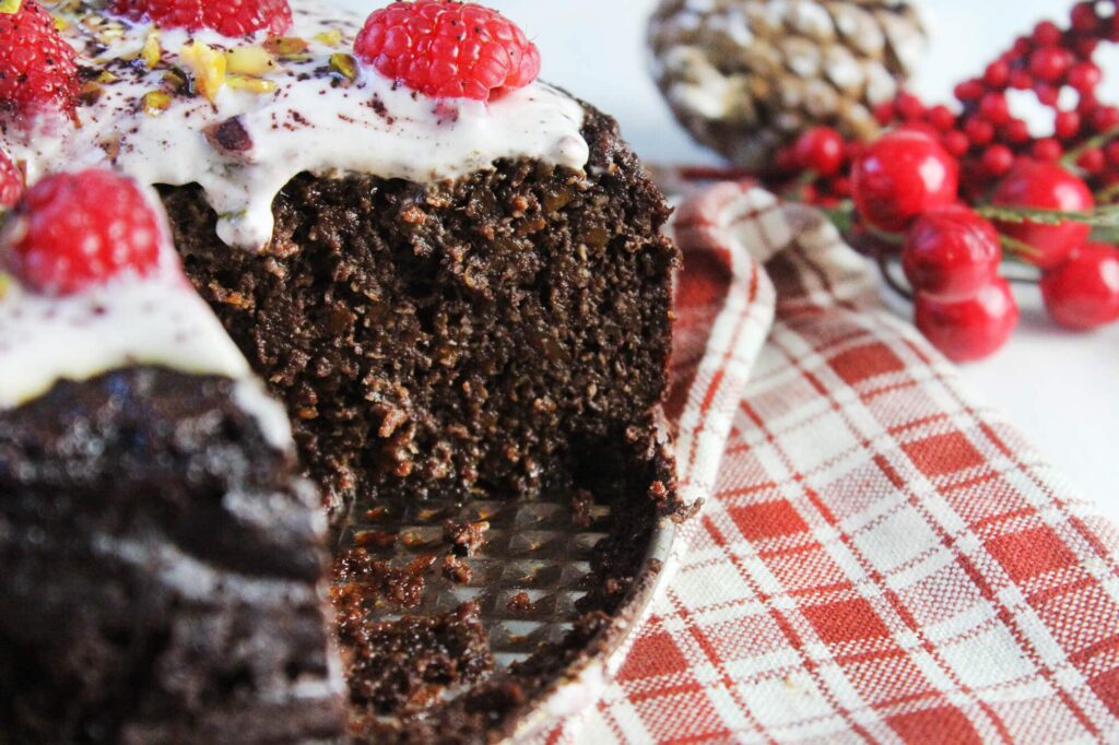 Bizcocho de cacao y zanahoria sin gluten