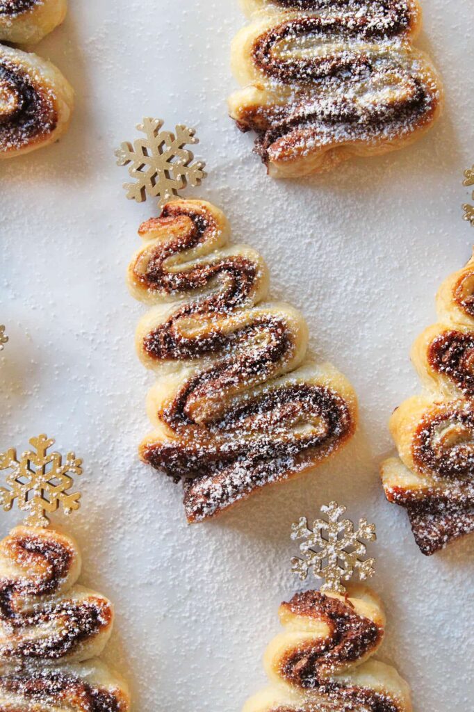 Puff pastry nutella christmas trees recipe
