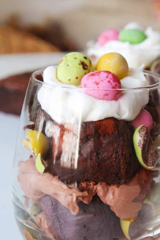 Parfaits de brownies receta