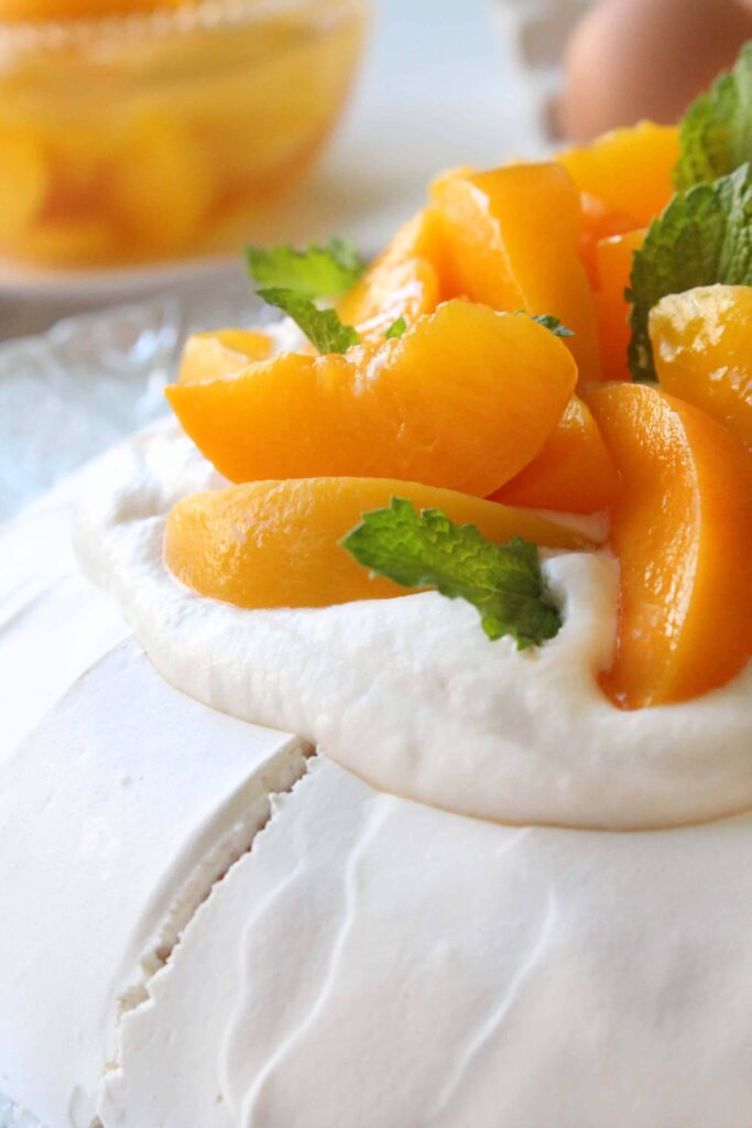 Peach pavlova recipe