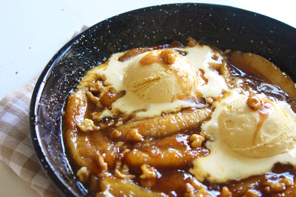 Receta de postre de bananas foster casero