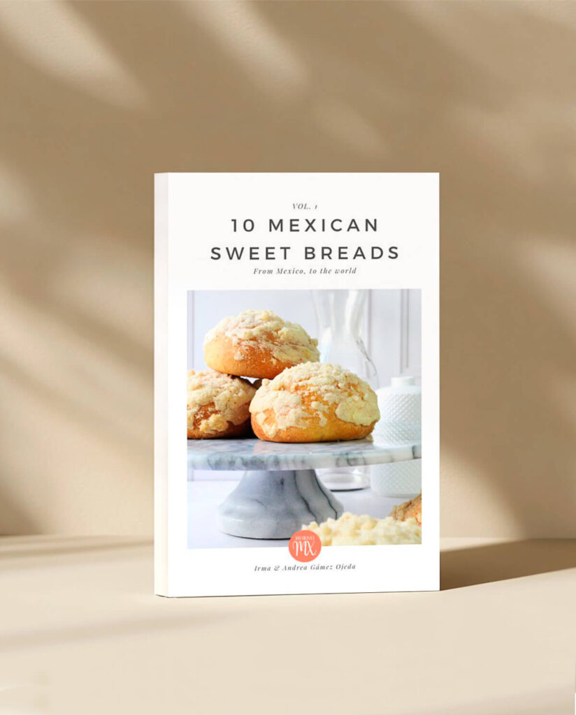 Front cover graphic design for the 10 Mexican Sweet Breads digital cookbook by Horno MX.