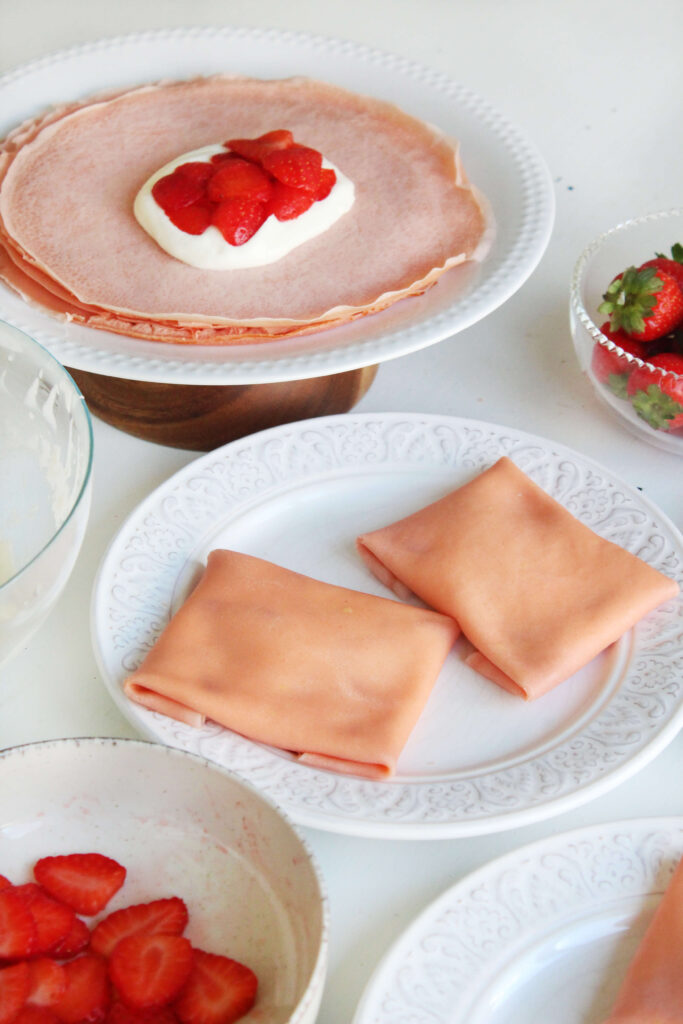 The best Strawberry filled crepes