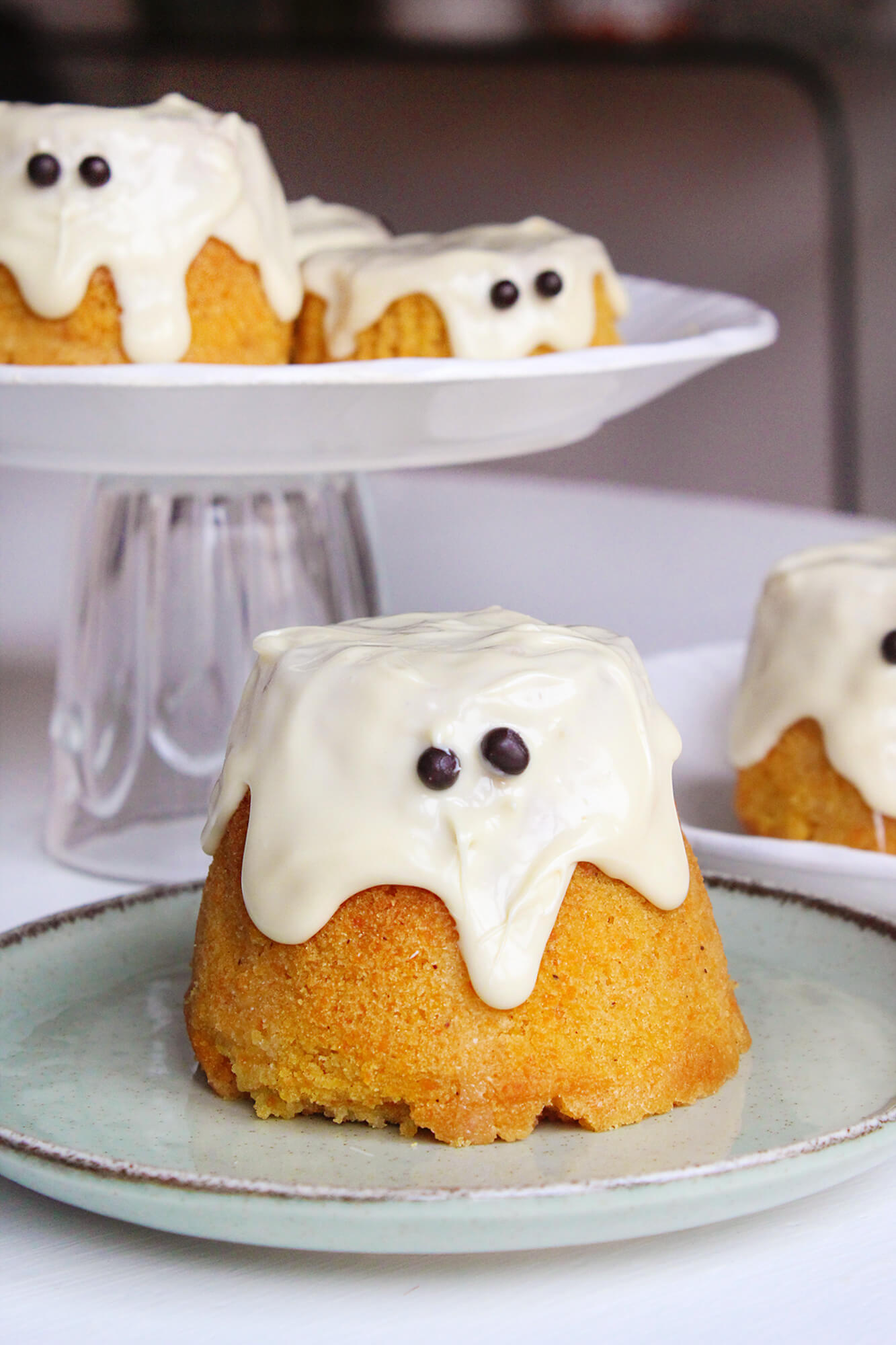 Cupcakes fantasmas de zanahoria