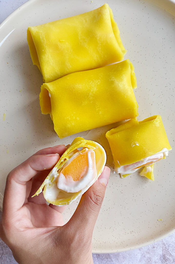Peaches and cream crepes recipe