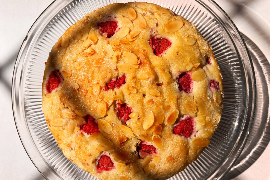 Raspberry almond cake