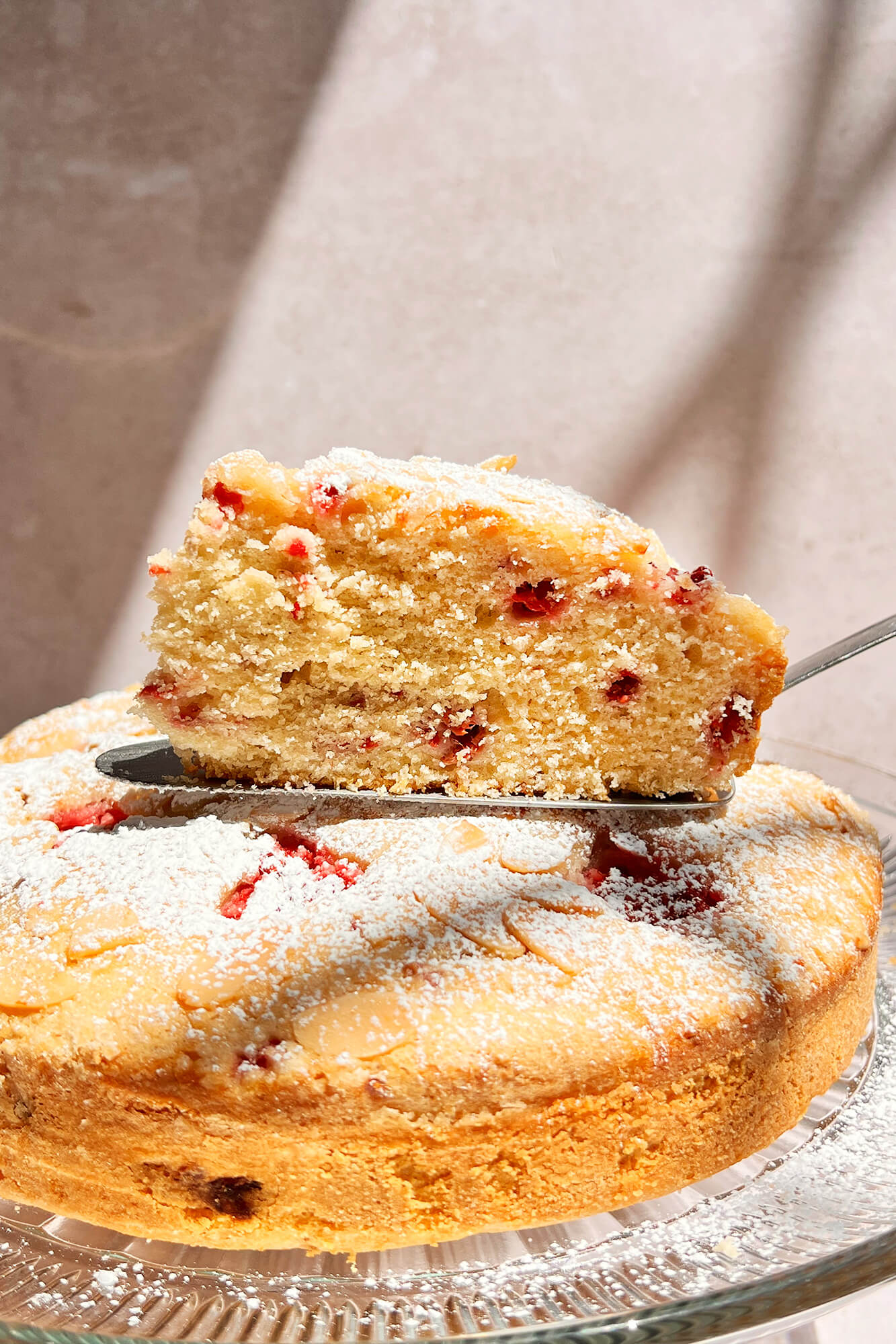 Raspberry almond cake