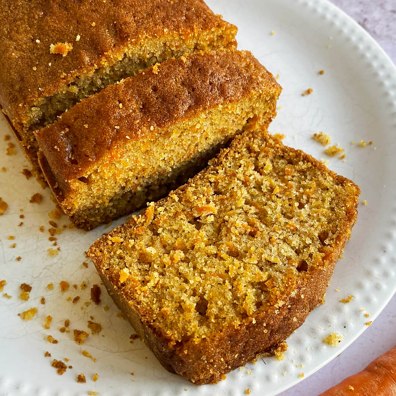 Photograph of the recipe for classic moist carrot bread.