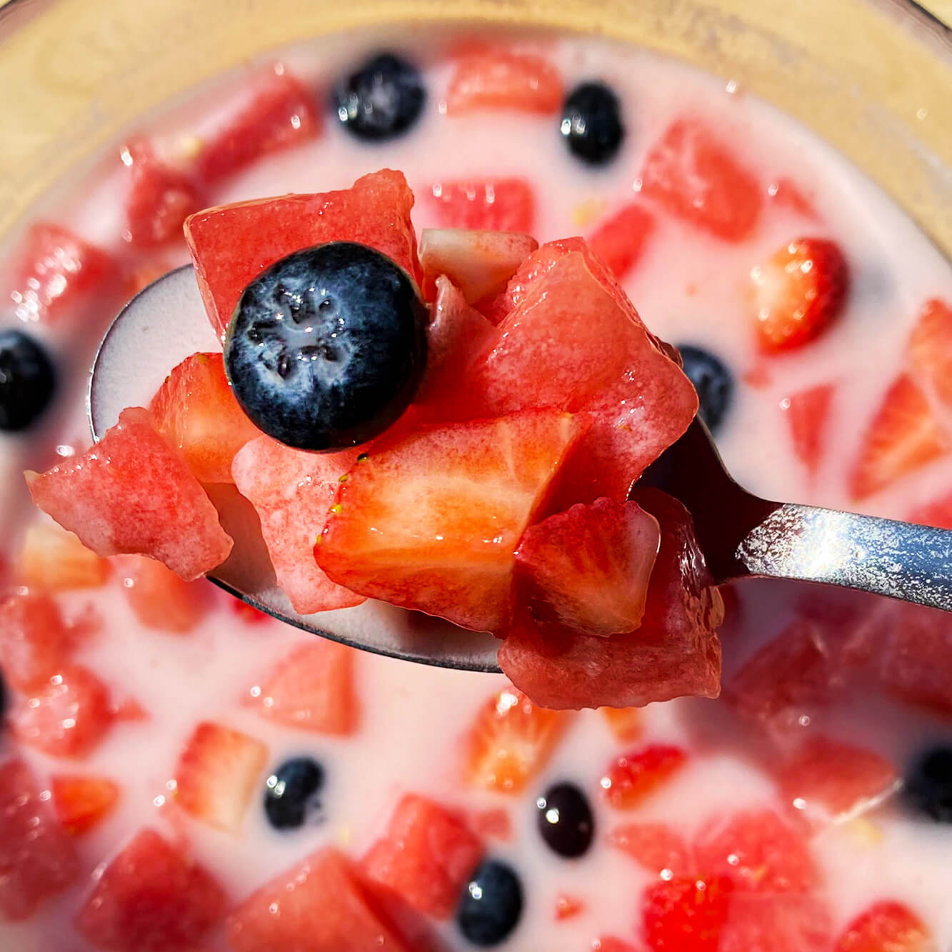 Photograph of the recipe for traditional cold watermelon punch hwachae.
