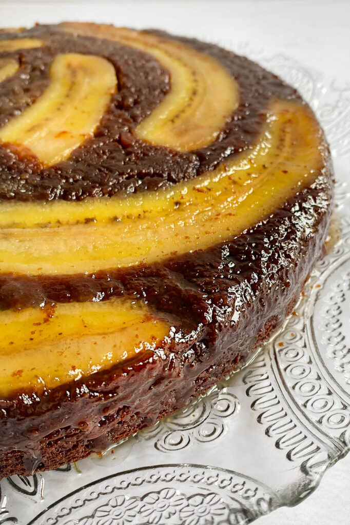How to make an Upside down banana chocolate olive oil