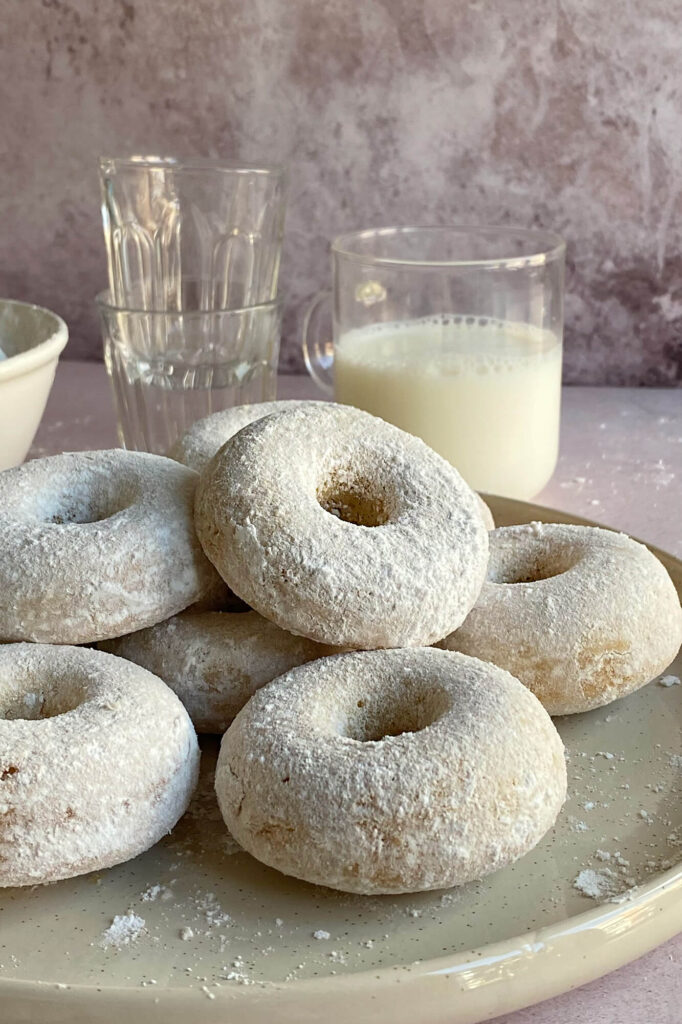 Baked powdered sugar donuts